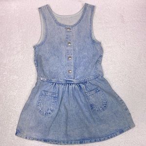 90’s vintage Lee blue jean denim light washed jumper pockets snap front size 6